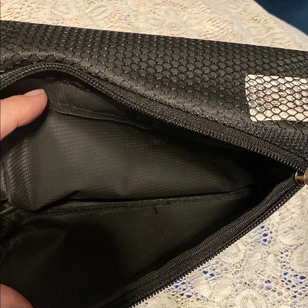 Black Textured Cosmetic Bags Set